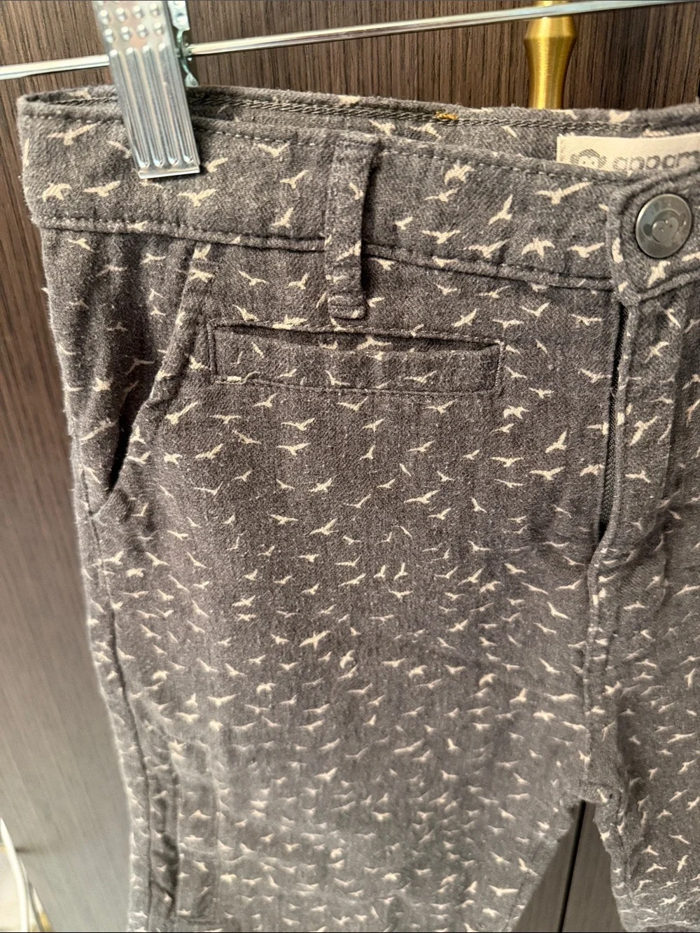 Appaman Gray Shorts with White Bird Print